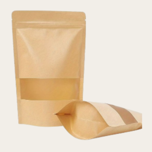 Bolsa Kraf Con Ventanilla Y Zipper 10 x 15 cm