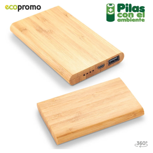 Pila recargable en bamboo